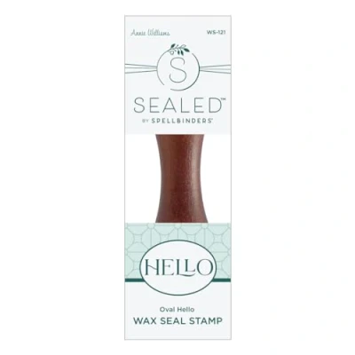Image of Spellbinders WS 121 Oval Hello Wax Seal Stamp from The Propagation Garden Collection by Annie Williams