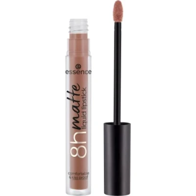 Image of essence 8h Matte Liquid Lipstick, No. 01, Brown, Long Lasting, Matte, Quick Drying, Matt, Vegan, Waterproof, Oil Free, Alcohol Pack of 1 (2.5 ml)