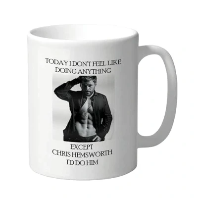 Image of Chris Hemsworth Mug, Gift, Novelty Mug for Her Female Celebrity Heartthrob Gift