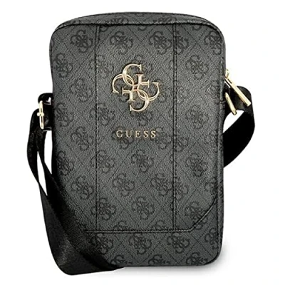 Image of GUESS Official 4G PU 10&quot; Tablet Sleeve Shoulder Bag Big Metal Logo Grey