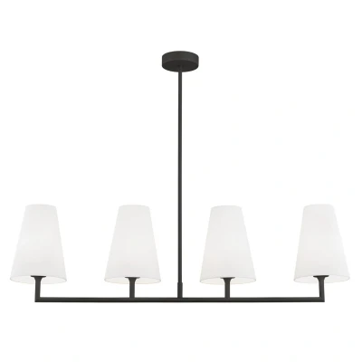 Image of Safiano Bar Pendant Ceiling 4 Light White, Black