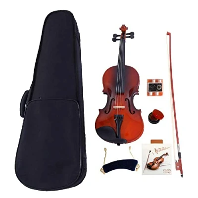 Image of 4/4 Violin, Full Size Solid Wood Violin Designed for Beginners/Students, violins with Hard Case Bow Rosin Shoulder Rest Tuner, Music Instruments Adults