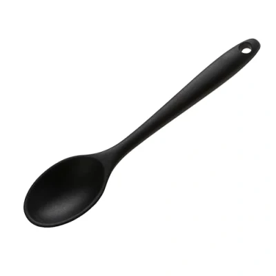 Image of Wiltshire Mini Silicone Serving Spoon, Cooking Heat Resistant Utensil, Non Stick, Scratch, Midnight Black, 20.2x4.4x1.8cm