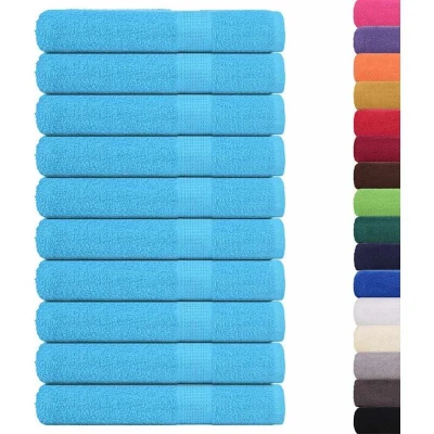 Image of vidaXL Sauna Towels 10 pcs Turquoise 80x200 cm 360 gsm 100% Cotton