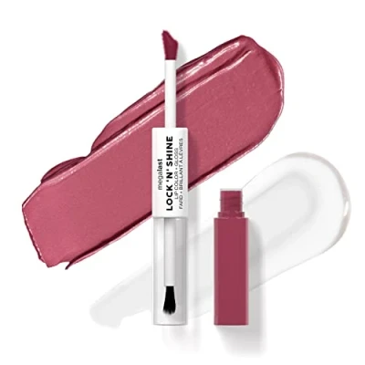 Image of Wet n Wild Megalast Lock n&#039; Shine, Dual Ended Lip Color and Clear Gloss, Vitamin E Jojoba Oil Enriched Formula, Utaupia Shade