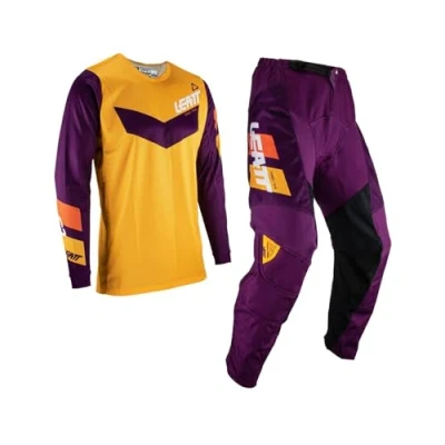 Image of Leatt 3.5 Ride 2023 Set Di Maglie E Pantaloni Mot Motocross, Orange/Purple, S