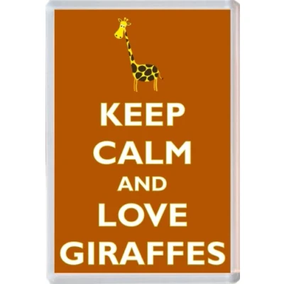 Image of Keep Calm and Love Giraffes Novelty Jumbo Fridge Magnet