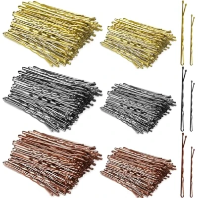 Image of 600 Pieces Bobby Pins, 5cm/6cm Hair Clips for Women Grips Invisible Wave Styling Pins (Black &amp; Brown Blonde)