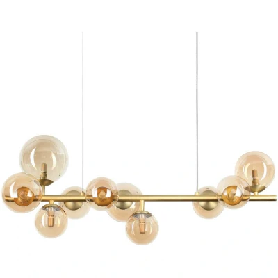 Image of Perlage 10 Light Globe Pendant Ceiling Brass