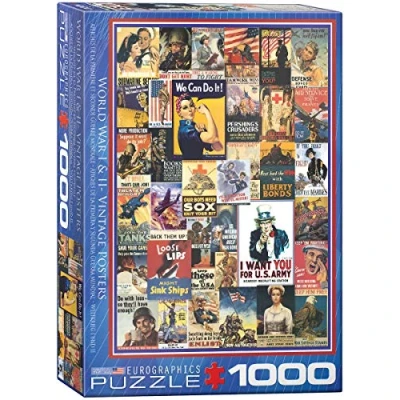 Image of EuroGraphics 6000 0937 Puzzle ,world war 1 and 2 Vintage Posters