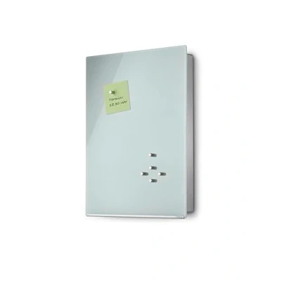 Image of blomus Key Cabinet or Glass Magnetic Board, Stainless Steel, White, 40 x 30 cm