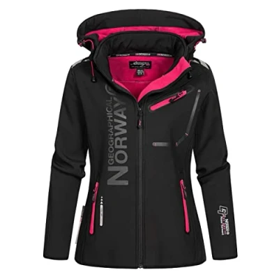 Image of Geographical Norway Romantic Turbo Dry Women&#039;s Softshell Jacket with Removable Hood