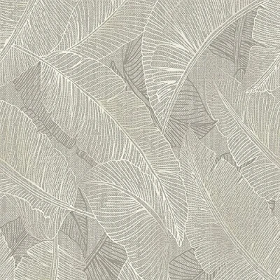 Image of Belgravia Decor Anaya Leaf Wallpaper Modern for Living Room, Bedroom, Fireplace Decorative Luxury Nature Wall Paper with Leaves Pattern, Subtle Sheen &amp; Textured Finish (Grey)