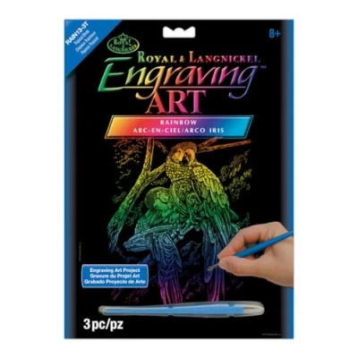 Image of Royal &amp; Langnickel Rainbow Engraving Art A4 Size Tropical Birds Designed Painting Set
