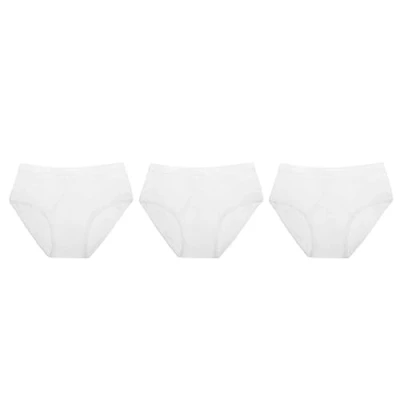 Image of Tom Franks Mens 3 Pack White Cotton Keyhole Y Front Briefs (UK, Alpha, XXL, Regular, White)