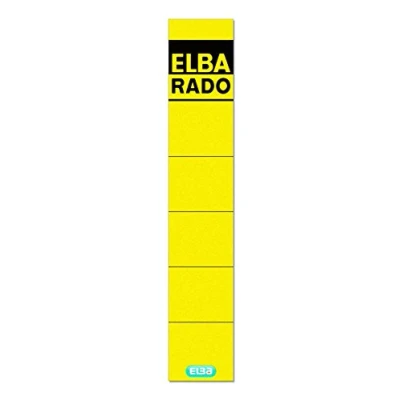 Image of Elba Folder Spine Labels Short/Narrow Pack of 10 100420942 Rückenschilder Rado, Schmal und Kurz, selbstklebend, Stück Yellow