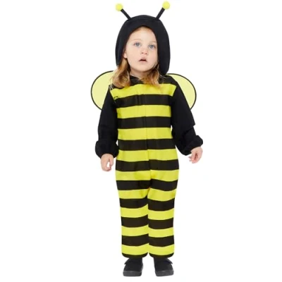 Image of amscan 9919074 Childs Bee All in One Fancy Dress Costume (Age 6 12 Months )