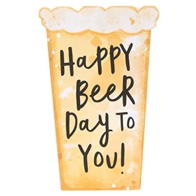 Image of UK Greetings Birthday Card For Him/Male/Friend With Envelope Beer Shape Design