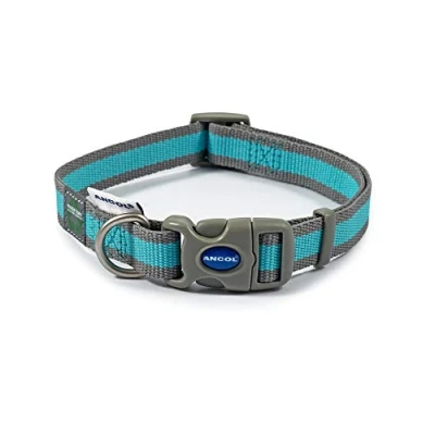 Image of Ancol Blue &amp; Grey Made From Collar, Size 5 9 (Dog neck 45 70 cm)