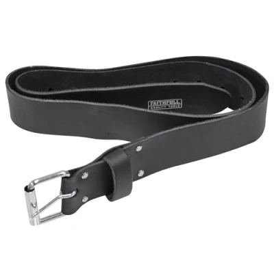 Image of Faithfull Heavy Duty Black Leather Belt (for Tool Holders) Waist 34 44in