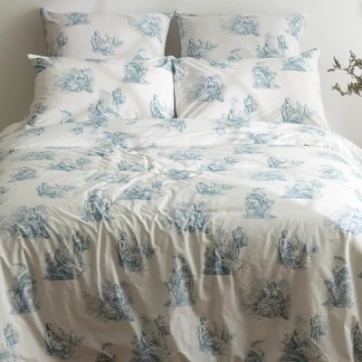 Image of LERUUM Toile de Jouy Cotton Duvet Cover Set (200x200 + 2(65x65))