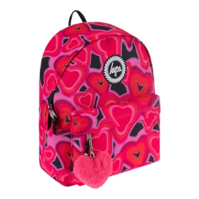Image of Hype Unisex Kid&#039;s Pink Spray Hearts Backpack, One Size