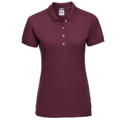 Image of Russell Athletic Womens/Ladies Stretch Short Sleeve Polo Shirt (Burgundy) Size X Small