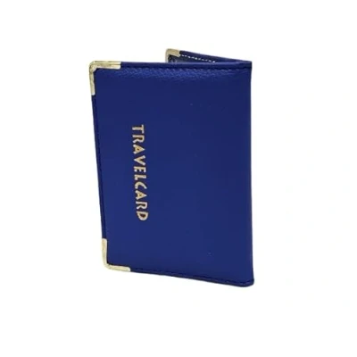 Image of AlezyB 1x Bus Pass Holder Dark Blue Travel Card, Credit Card and ID for Men Women Soft Leather, Cases &amp; Money Organisers