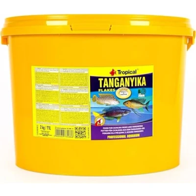 Image of Tropical tanganyika 11L / 2kg premium flakes food for fish, carnivorous cichlids from lake