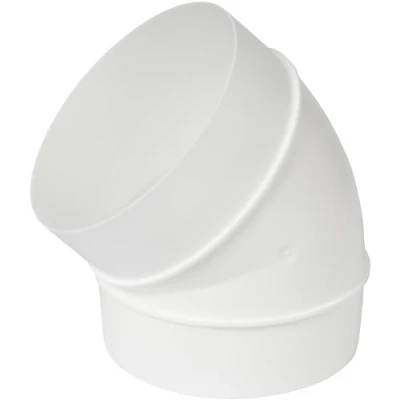 Image of 45 Degree 4 Inch / 100mm Plastic Elbow Bend Connect Ducting Pipe, Duct or Hose Straight Flexible Ventilation Connector Round Joint Tube