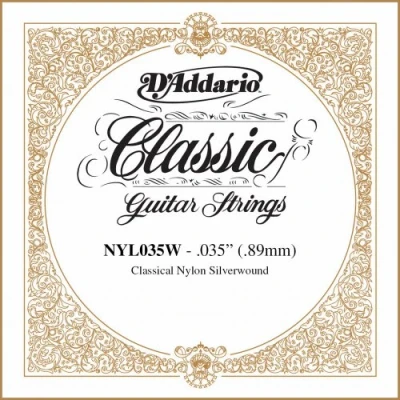 Image of D&#039;Addario .035 Silver Plated Copper Single String for Classical Guitar