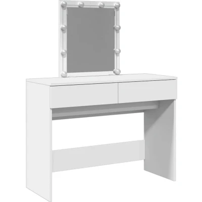 Image of vidaXL Dressing Table with LED White 100x40x130 cm