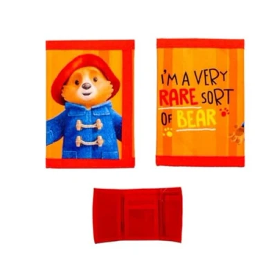Image of Paddington Bear Wallet Children&#039;s Tri Fold Orange Coins Notes Money Original Purse