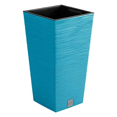 Image of Prosperplast Scandinavian Blue Planter with Reservoir, Furu Collection, 29.5 x 55 cm, 14 Litre Capacity, 29,5 cm