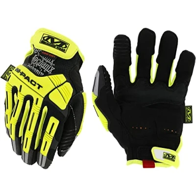 Image of Mechanix Wear: Hi Viz M Pact E5 Work Gloves Cut Resistant, Touch Capable, Impact Protection (X Large, Fluorescent Yellow)