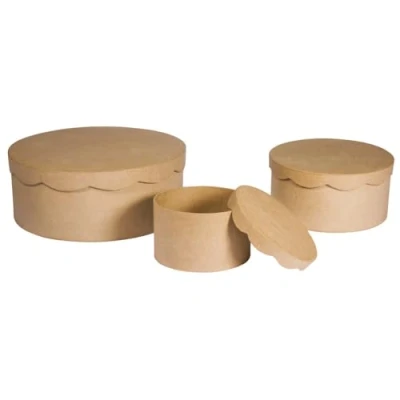 Image of RAYHER HOBBY Papier Mache Storage Box, Paper, Brown, 24 x 9.1 cm
