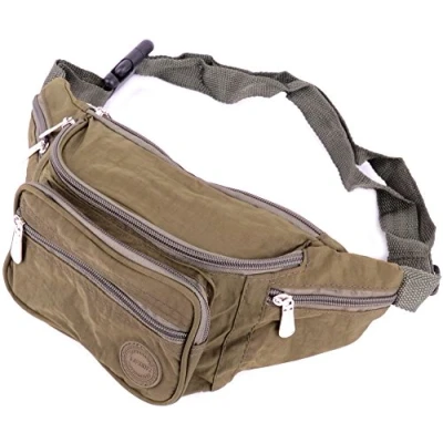 Image of Mens/Ladies/Womens Crinkled Nylon Bum Bag/Waist Bag/Money Holder Green