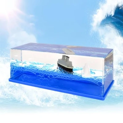 Image of Cruise Ship Fluid Drift Bottle, Acrylic Boat Model, Unsinkable Thousand Sunny Pirate In A Bottle Ship, for Home Table Decoration Car Display Cases (B)