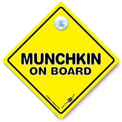 Image of Munchkin On Board Sign, Baby Suction Cup Car Window Funny Grandchild