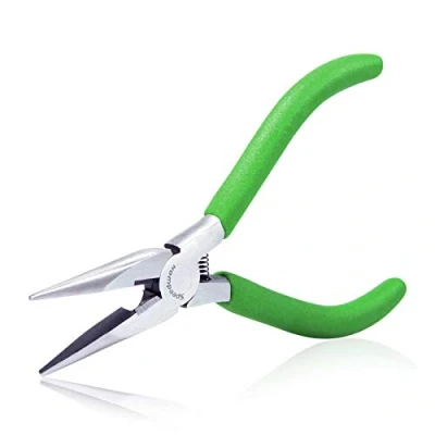 Image of SPEEDWOX 5 Inches Long Nose Pliers with Cutter Chain Smooth Flat Jaws Mini Jewelry Precision Making Tool for Handcraft Bending Wire PCB Board