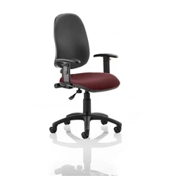 Image of Eclipse Plus I Lever Task Operator Chair Black Back Bespoke Seat with Height Adjustable Arms In Ginseng Chilli