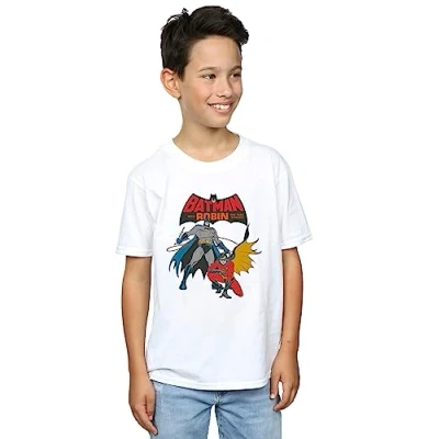 Image of DC Comics Boys Batman and Robin T Shirt White 3 4 Years