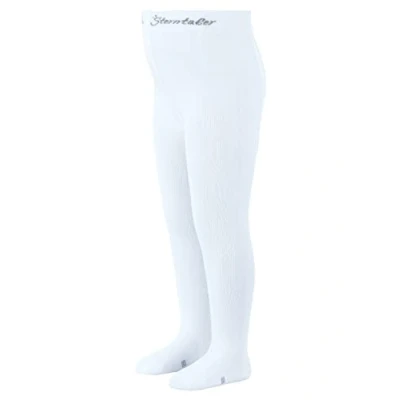 Image of Sterntaler Baby Plain Tights, White, 92 cm