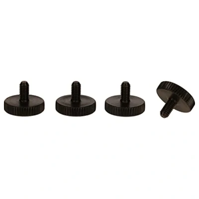Image of PrecisionGeek Knurled Thumb Screw Black Steel M4 x 12mm DIN 653 16mm dia (Set of 4)