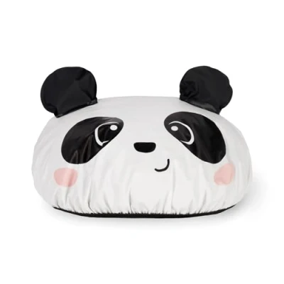 Image of Legami The Shower Must Go On Cap, Reusable Waterproof, Elastic Edge, One Size, EVA Material, Panda Theme