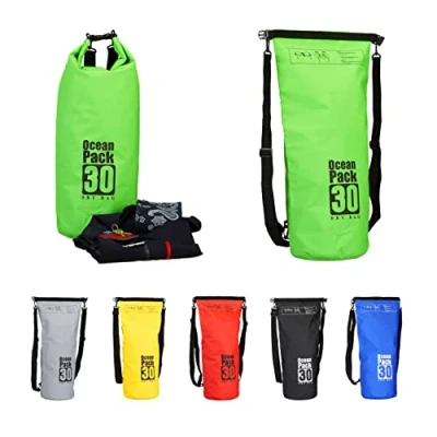 Image of Relaxdays 30 L Ocean Pack, Waterproof Dry Bag for your Valuables, Lightweight Outdoor Gear, Green