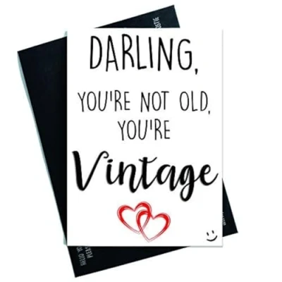 Image of Happy Birthday Cards, Husband Wife Funny Boyfriend, Girlfriend, Friend Card, Old Vintage Darling PC469
