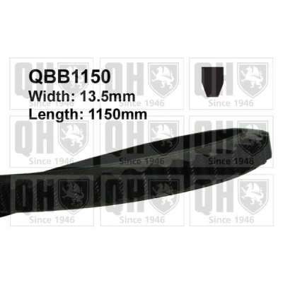 Image of 9932201155 V Belt QUINTON HAZELL QBB1150 13mm 1150mm MERCEDES BENZ: W123 Saloon, Coupe, VOLKSWAGEN: TRANSPORTER 3 Bus, Kasten