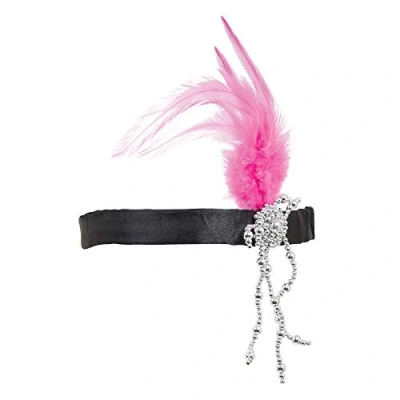 Image of Bristol Novelty BA165 Pink Flapper Headband, Womens, One Size