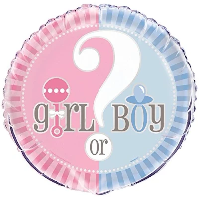 Image of Unique Party 47397 18&quot; Foil Gender Reveal Baby Shower Helium Balloon